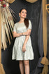 OWO THE LABEL Satin Fabric Women Dress Half sleeve Dusky Green Knee Length Tiered Dress (OTL-DRS1085)